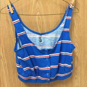 Striped party crop vest